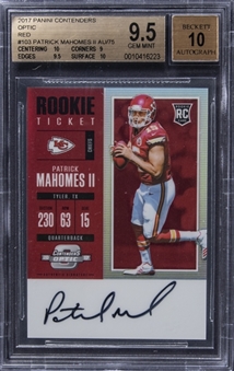 2017 Panini Contenders Optic Red #103 Patrick Mahomes II Signed Rookie Card (#67/75) - BGS GEM MINT 9.5/BGS 10